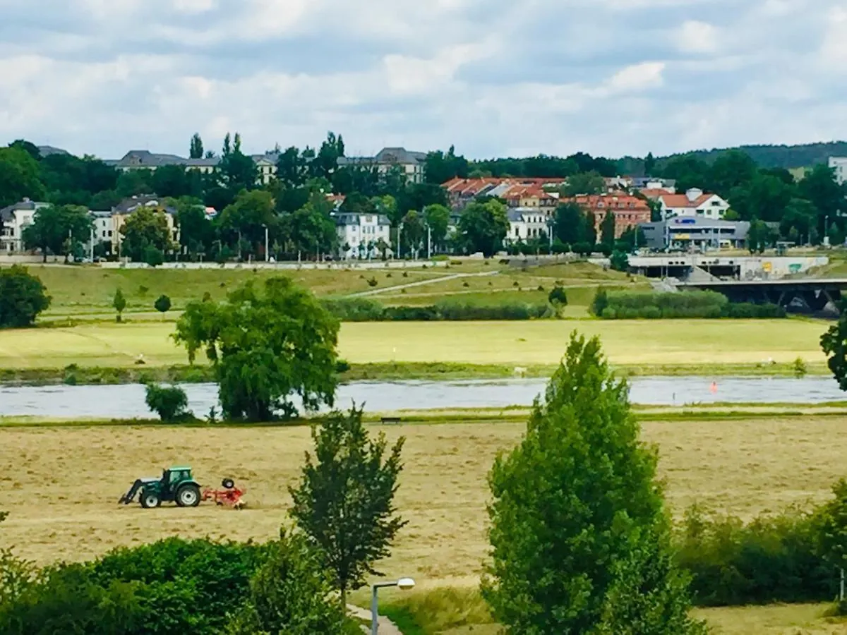Panoramablick Auf Elbe Und Schlosser Дрезден Германия